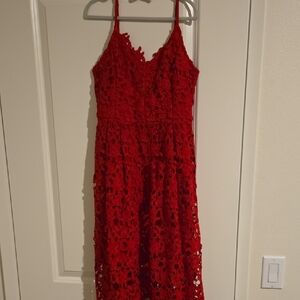 Vici Red Lace Spaghetti Strap Dress, Like New